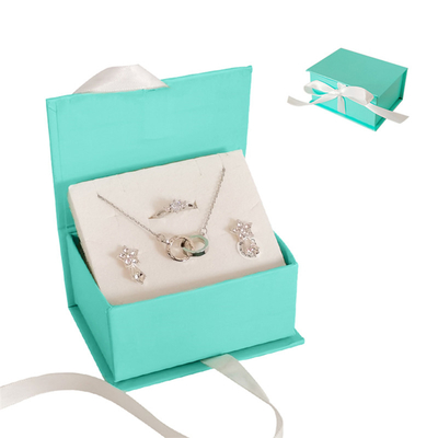 Esponja EVA embutida caixa de joias magnética de luxo para colar de anel