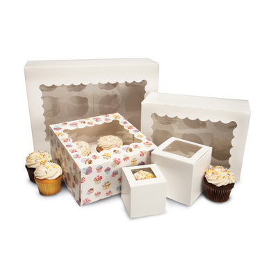 comprar Único Mini Kraft Paper Cupcake Cake encaixota 2 4 6 12 furos para o Natal do casamento online manufacture