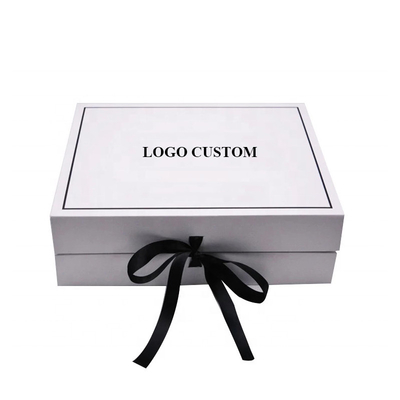 O pano LV personalizou a caixa de papel lisa dobrável de Flip Top String Ribbon Handle das caixas de presente de cartão do hardpaper da fita da caixa do presente
