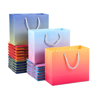 O efeito do holograma imprimiu sacos de portador de papel com punho Pantone da fita