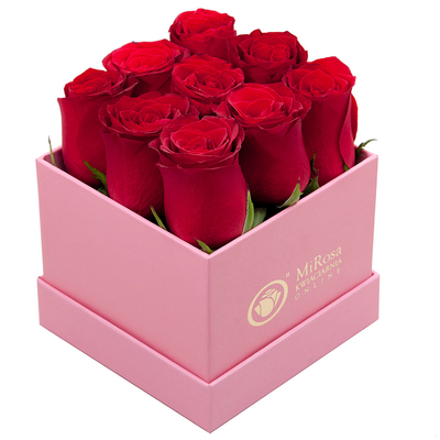 caixas de cartão quadradas do presente da flor 128g com tampas CMYK
