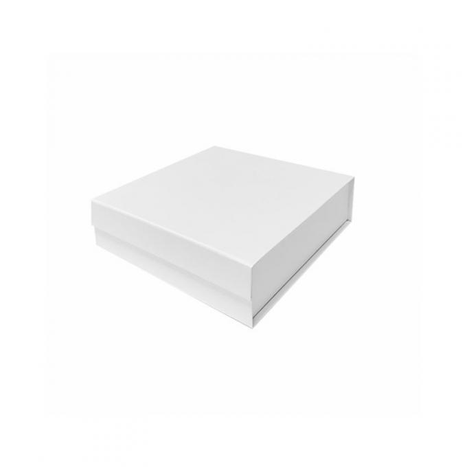 Do papel dobrável da fita da caixa do presente caixa de papel lisa dura personalizada branca de Flip Top String Ribbon Handle das caixas de presente de cartão 0