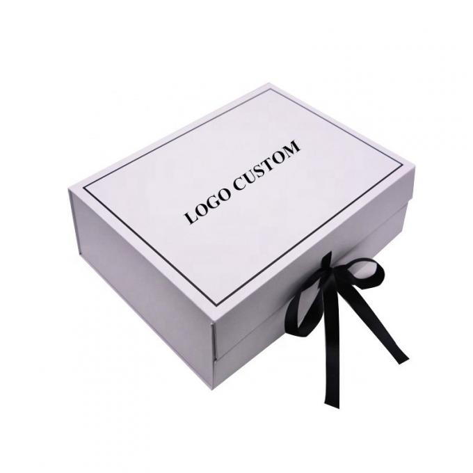 O pano LV personalizou a caixa de papel lisa dobrável de Flip Top String Ribbon Handle das caixas de presente de cartão do hardpaper da fita da caixa do presente 1