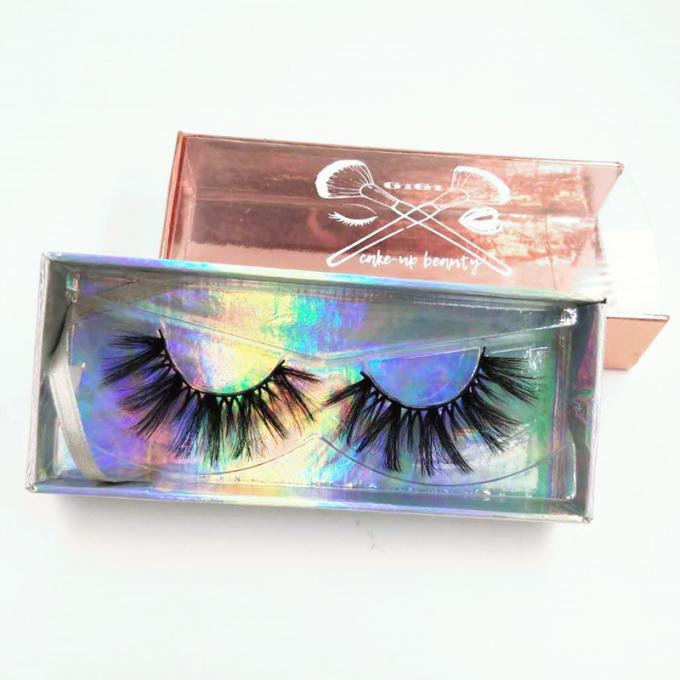 Papel holográfico Flip Top Eyelash Magnetic Box com punho da fita 1