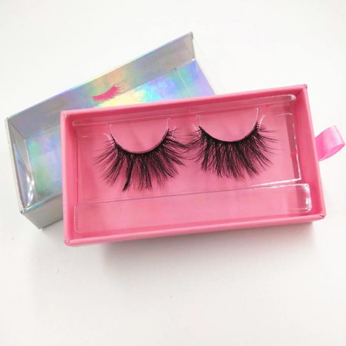 Papel holográfico Flip Top Eyelash Magnetic Box com punho da fita 0