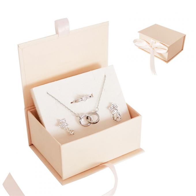 Guarda-joias magnética de papel da colar com punho do Grosgrain 2