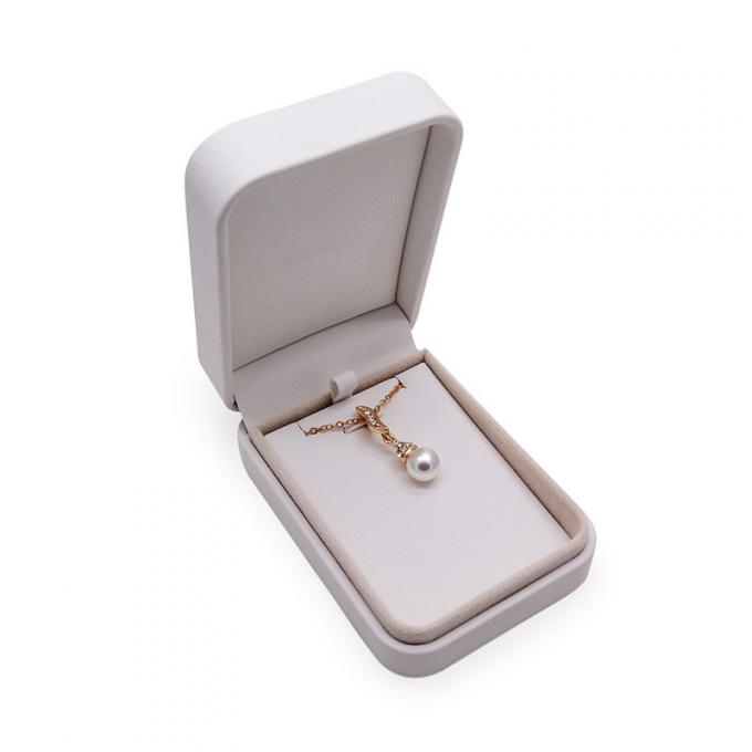 Casamento de couro Ring Box Silver Stamping da guarda-joias magnética de veludo de CMYK 4C 0