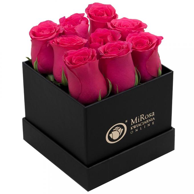 caixas de cartão quadradas do presente da flor 128g com tampas CMYK 1