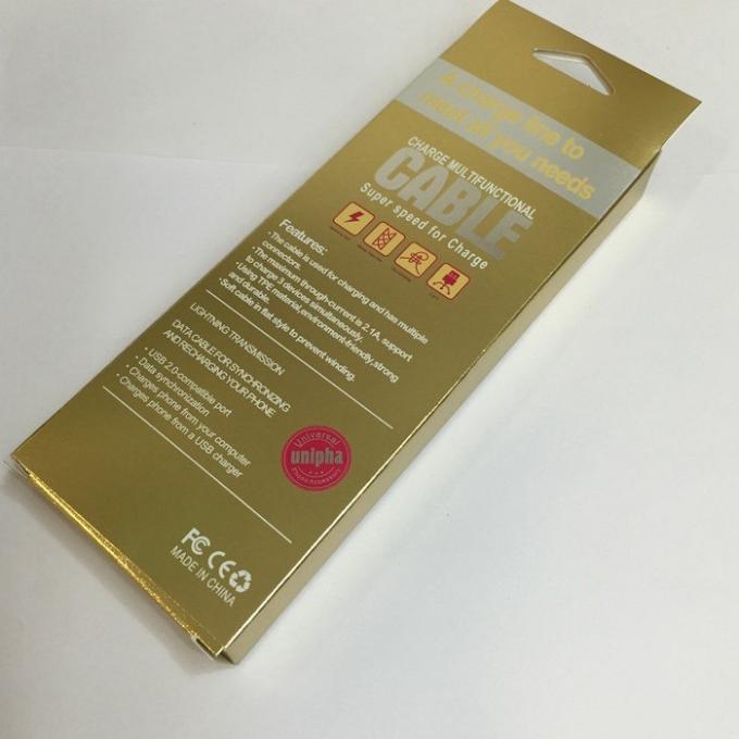 os dados ardentes do ouro 4C cabografam a impressão de tela de seda reciclável de empacotamento de caixas de papel 1