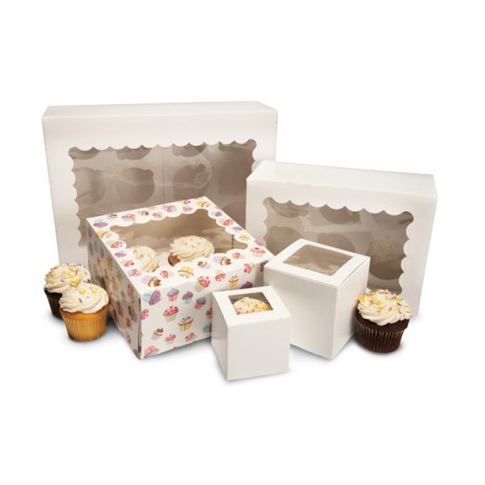 Único Mini Kraft Paper Cupcake Cake encaixota 2 4 6 12 furos para o Natal do casamento 0